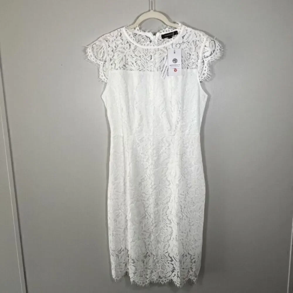 MEROKEETY Women's Boho Midi Dress Swiss Dot Ruffle Flowy Tie Back Dress‎ Size M